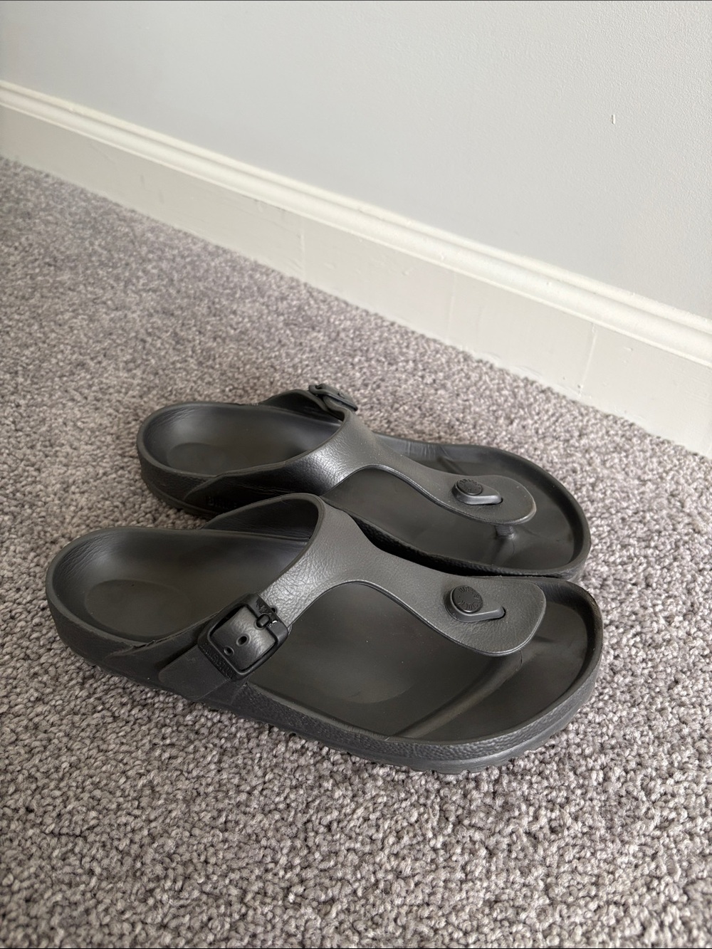 Birkenstock Sandals Gizeh Eva Gray Rubber Thongs Size 38 / US 7 sandals